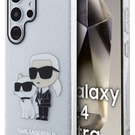 Чехол Karl Lagerfeld Glitter Choupette для Galaxy S24 Ultra прозрачный