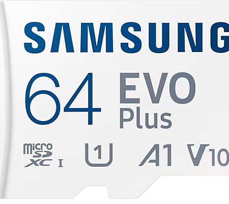 Карта памяти Samsung MicroSDXC 64Гб EVO Plus CL10 с адаптером белый