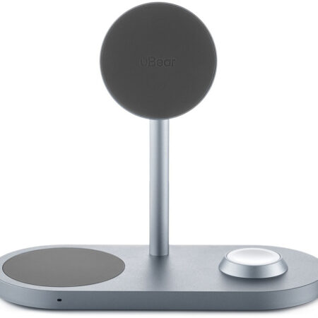 Беспроводное зарядное устройство uBear Stage Pro Magnetic 3в1, 30 Вт серый