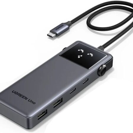 Адаптер UGREEN UNO 6-in-1 USB-C+HDMI+USB-A+USB-C серый
