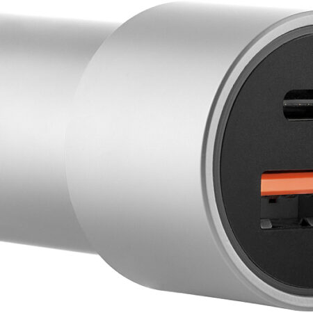 Автомобильное зарядное устройство uBear Ride USB-A + USB-C, PD, 20Вт серебристый