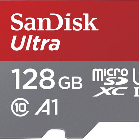 Карта памяти Sandisk Ultra microSDXC 128 ГБ красный/черный